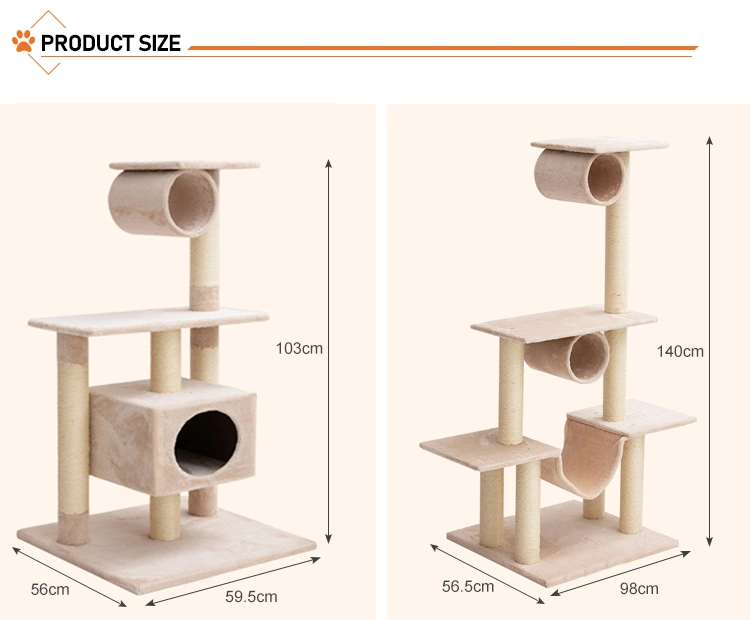 Amzaon Best Seller Climber Tower Sisal Material Pet-Friendly Cat Tree Tower Indoor