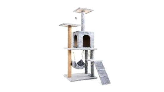 판매를 위한 포스트 성분 나무로 되는 고양이 나무 탑을 긁는 회색 싼 등산 프레임